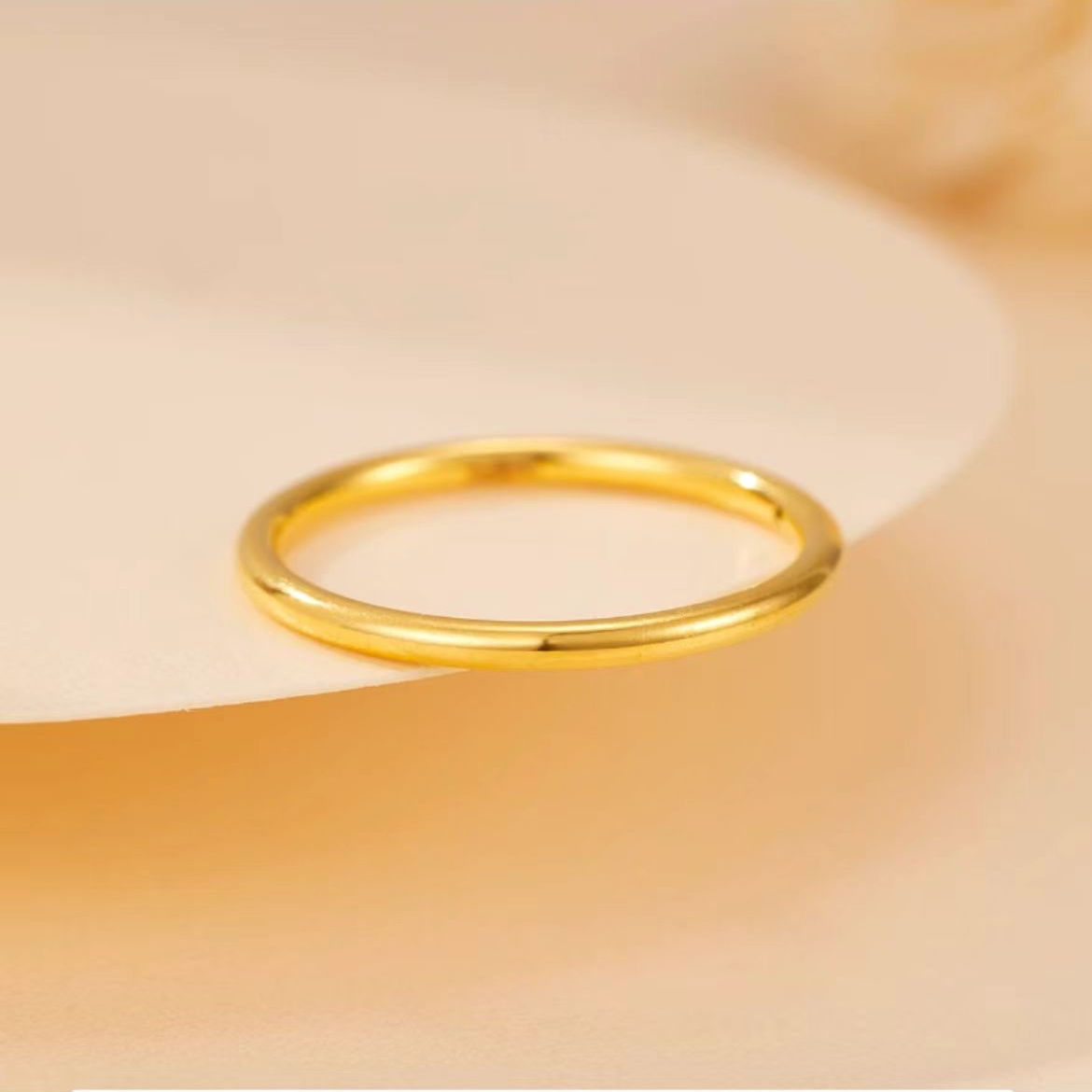 足金999时尚古法素圈戒指