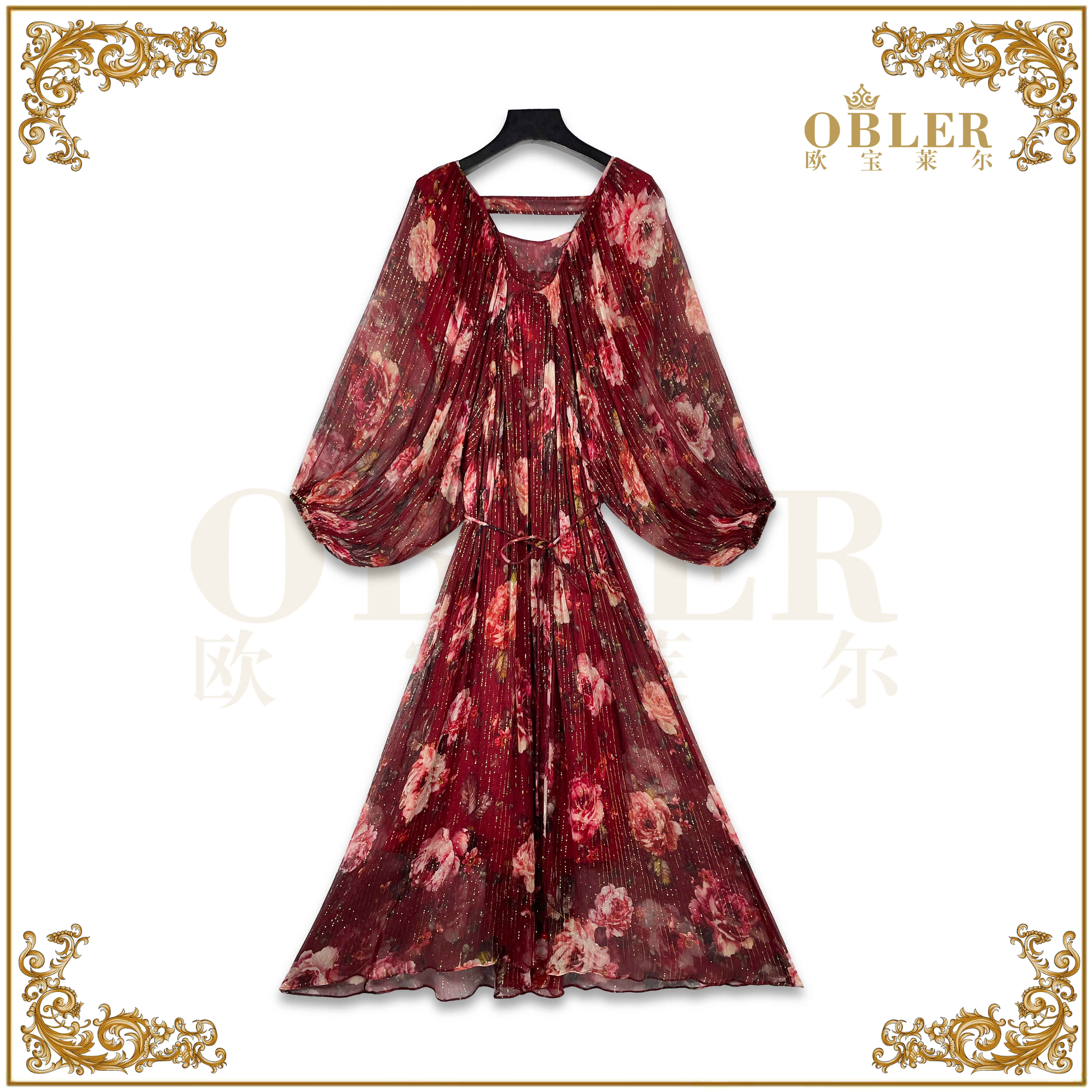 欧宝莱尔【欧宝莱尔】OBLE真丝时尚连衣裙 305-24637