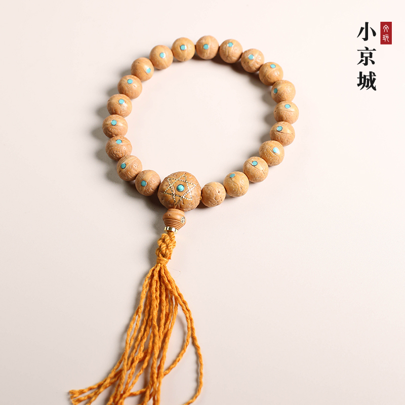 尼泊尔凤眼菩提11.5mm松钉镶嵌凤眼菩提手串精挑精选原皮原色手串