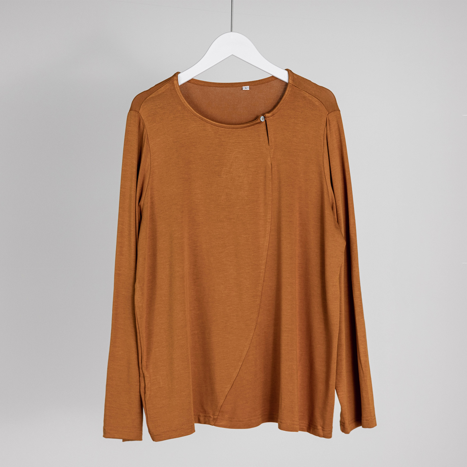 （几里与麻）时尚百搭宽松打底气质T恤 衣长63 胸围110 075215