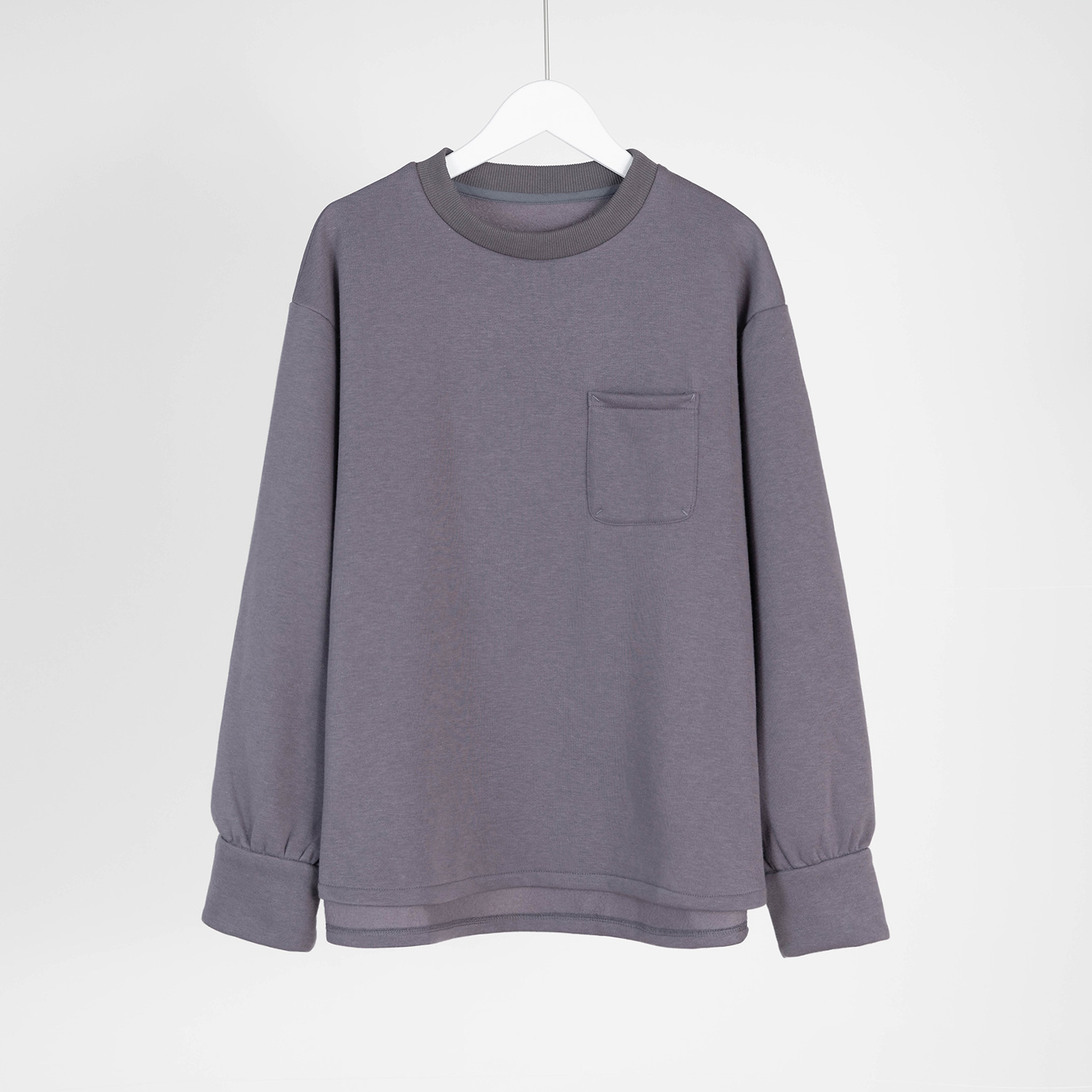 （几里与麻）时尚气质纯色秋款上新圆领卫衣 衣长67 胸围114 094218