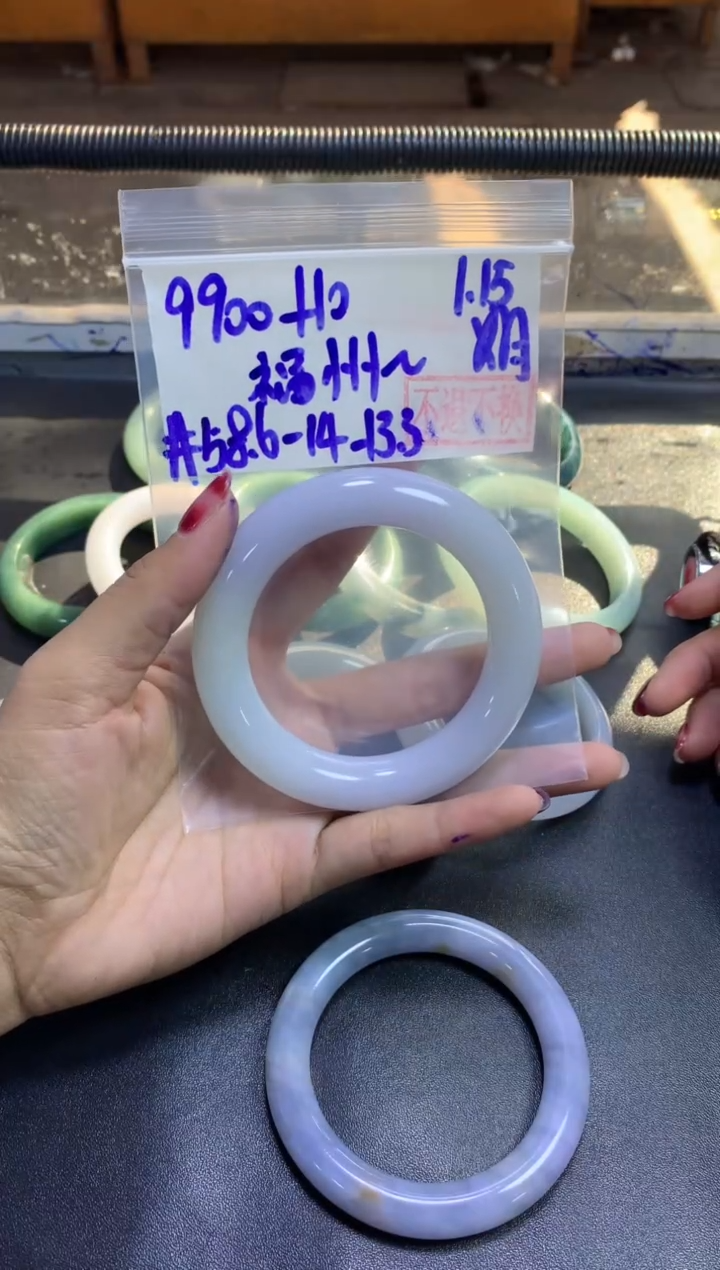 【闪购商品】定制翡翠未镶嵌圆条58.6#9900元不支持退换