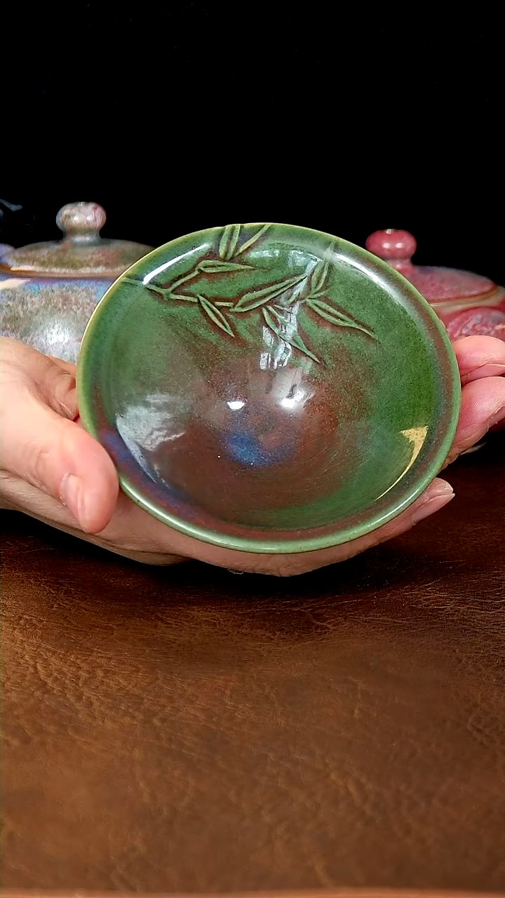 【闪购商品】陶瓷188 竹 炭烧钧瓷斗笠盏 颜