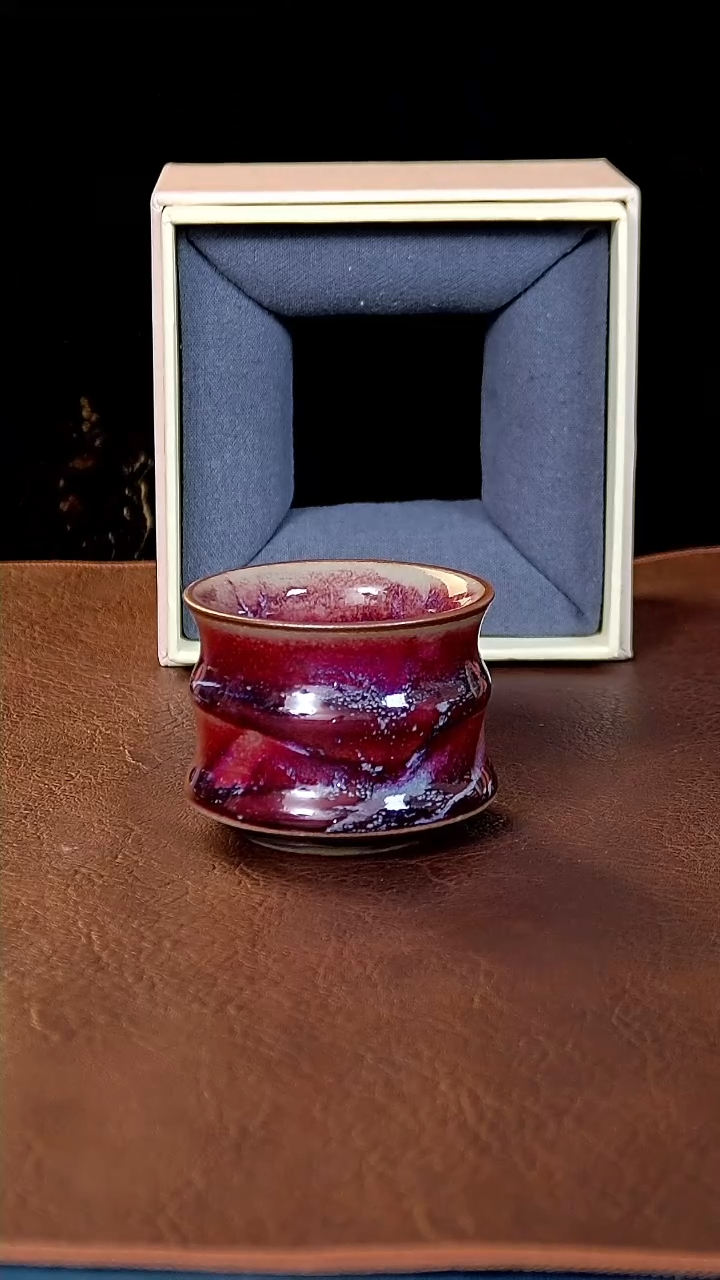 【闪购商品】陶瓷361 万山红遍钧瓷竹节杯 何款
