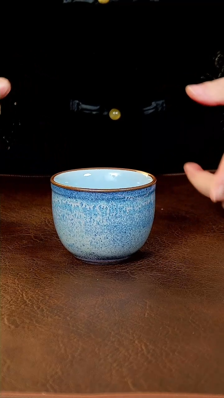 【闪购商品】陶瓷219 海洋蓝窑变双釉罗汉杯 何款