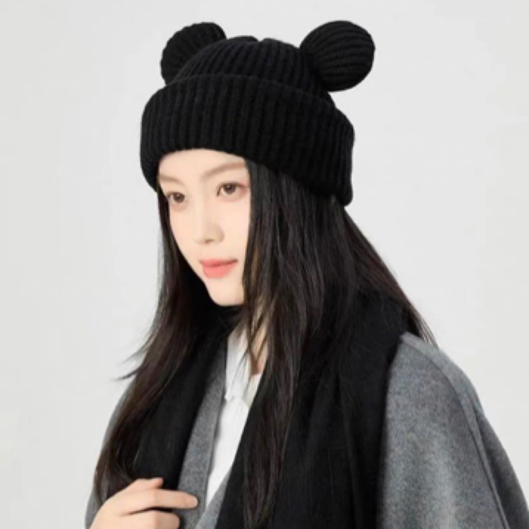 冬天加厚套头帽时尚加绒帽子休闲秋冬包头帽通用女士百搭女