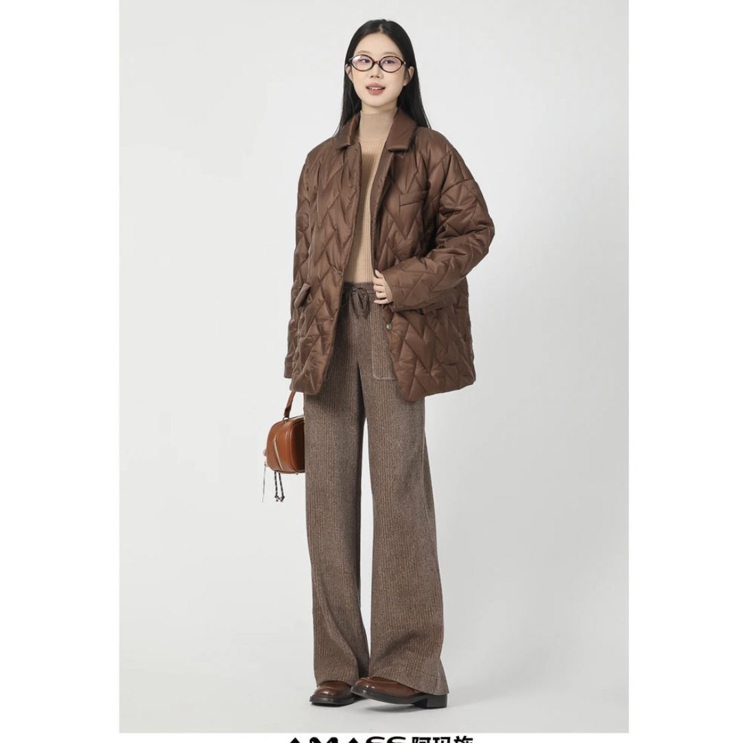 AMASS/阿玛施阿玛施AMASS冬季新款千鸟格宽松保暖棉服女装5400878