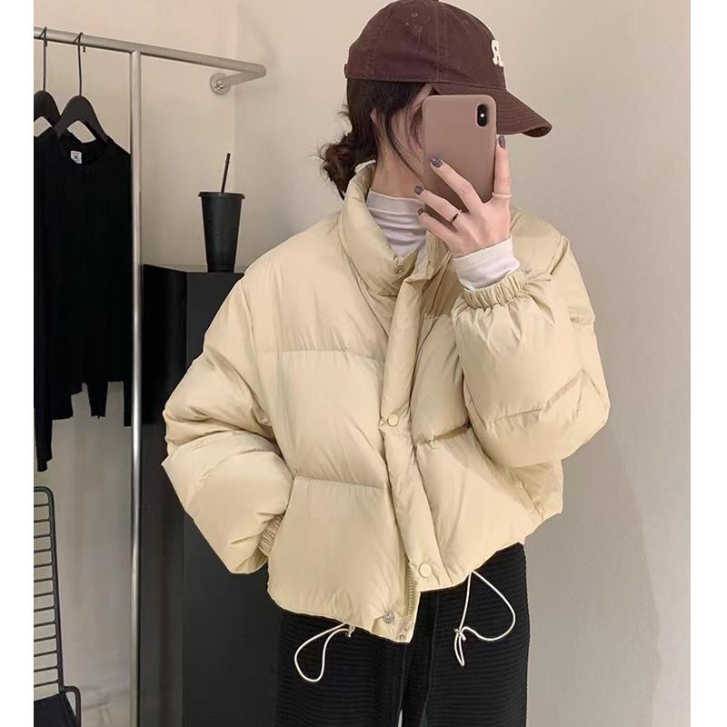 雅鹿韩国东大门原版面包服女立领小个子短款白鸭绒羽绒服秋冬新款