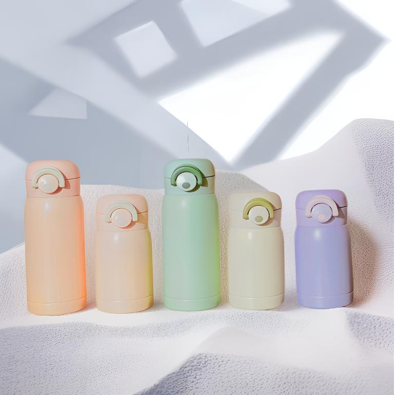 简约弹跳杯学生家用弹跳盖小巧迷你可爱创意少女心便携网红保温杯