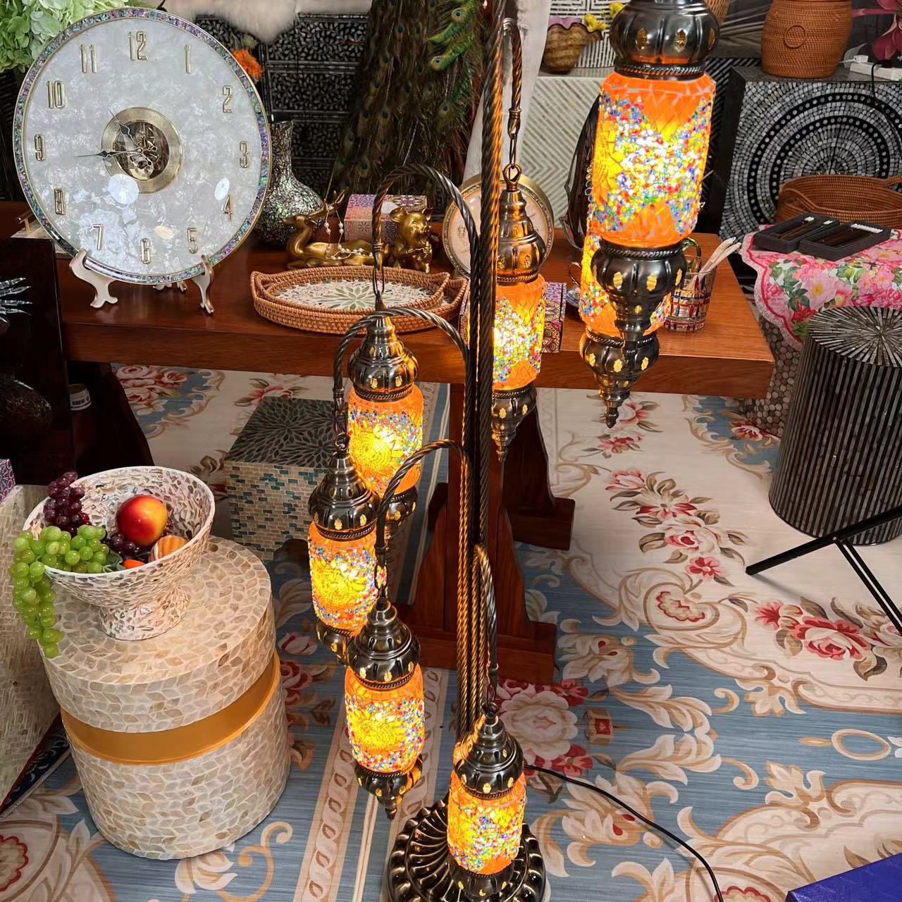 落地摆件东南亚琉璃摆件灯7 底座30高1.50米宽约40cm