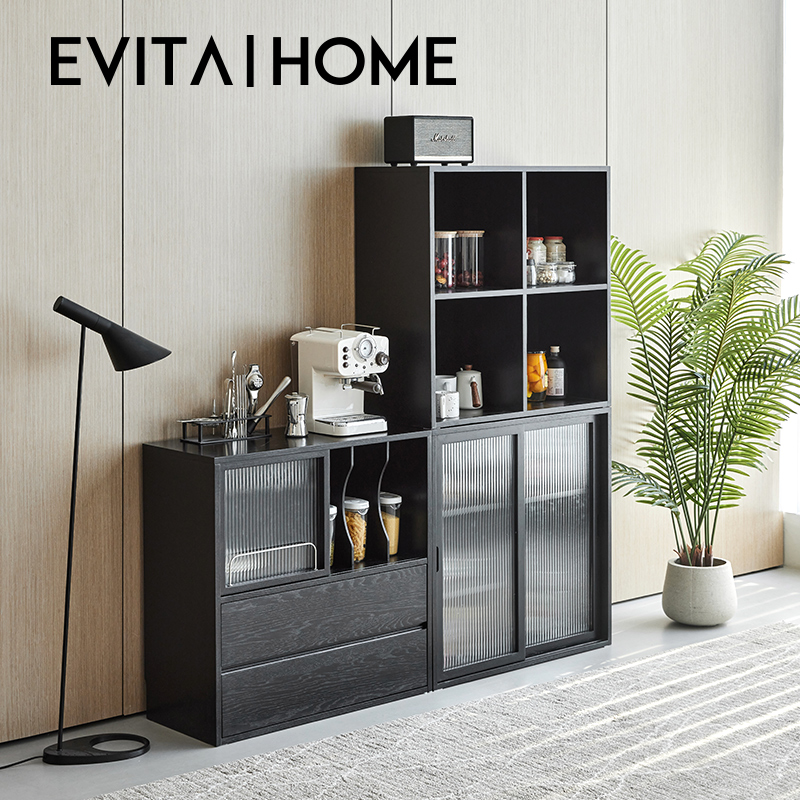 EVITA Home【鱼太太专属】现代简约实木餐边柜小户型客厅储物柜置物