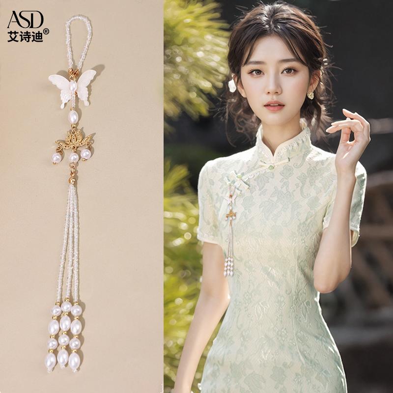 合金胸针 复古旗袍胸花流苏压襟气质胸针古风汉服中式衣服挂件妆