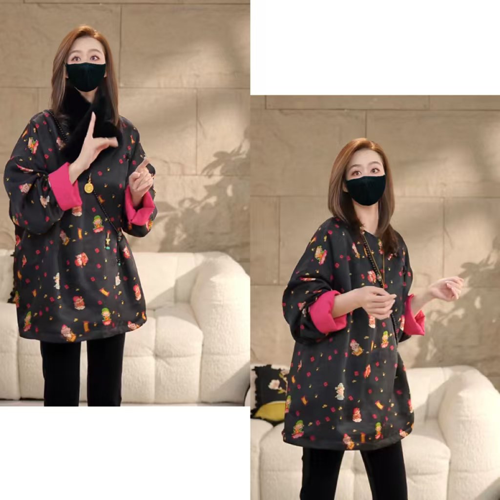 Miss.Z【小财神】中式侧门襟圆领阔版夹棉外套#w1935春游出行衣服