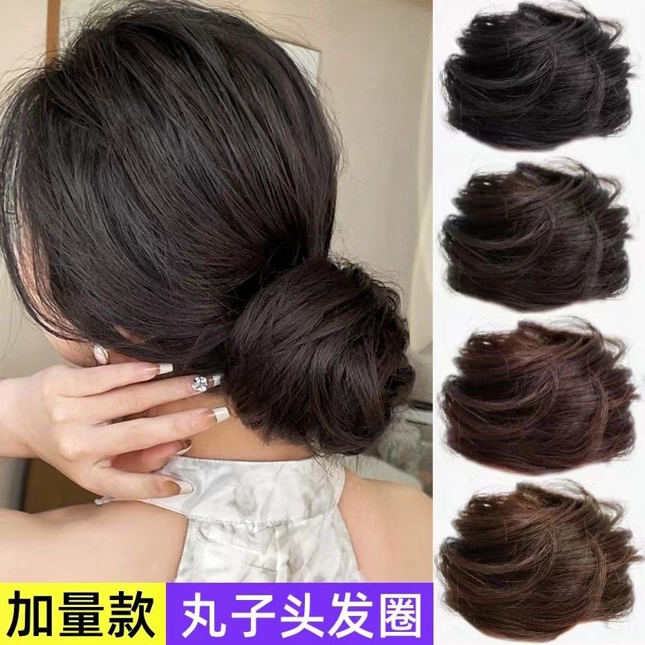加发量丸子头发包头盘头假发发圈发包盘发器花苞头饰发髻头花蓬松