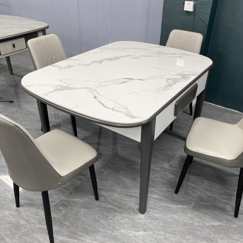 轻奢岩板麻将机全自动家用麻将桌餐桌两用静音麻将机电动棋牌桌