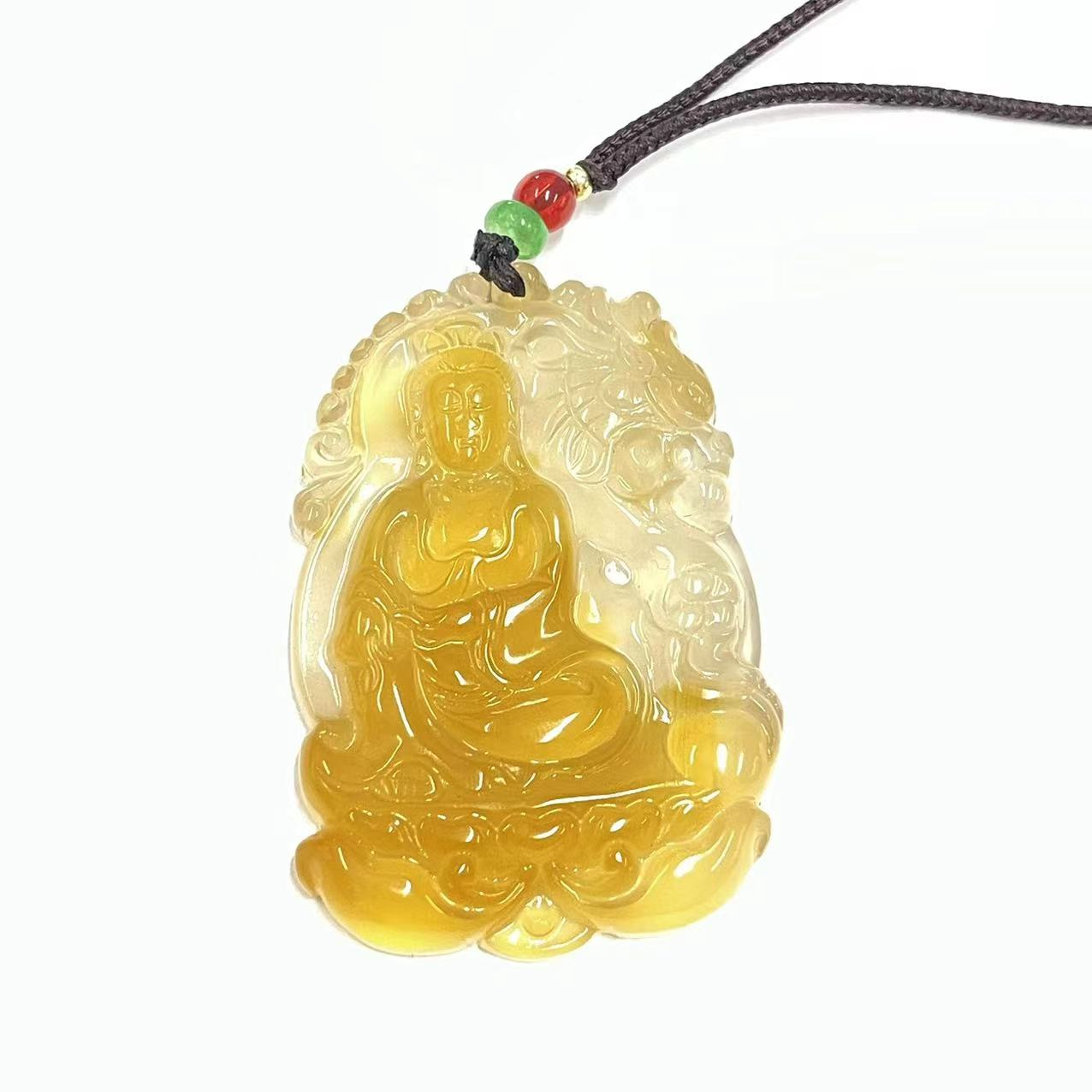 永/郑/C271高端天然珠宝御龙观音吊坠﹙包邮+证书+礼盒﹚