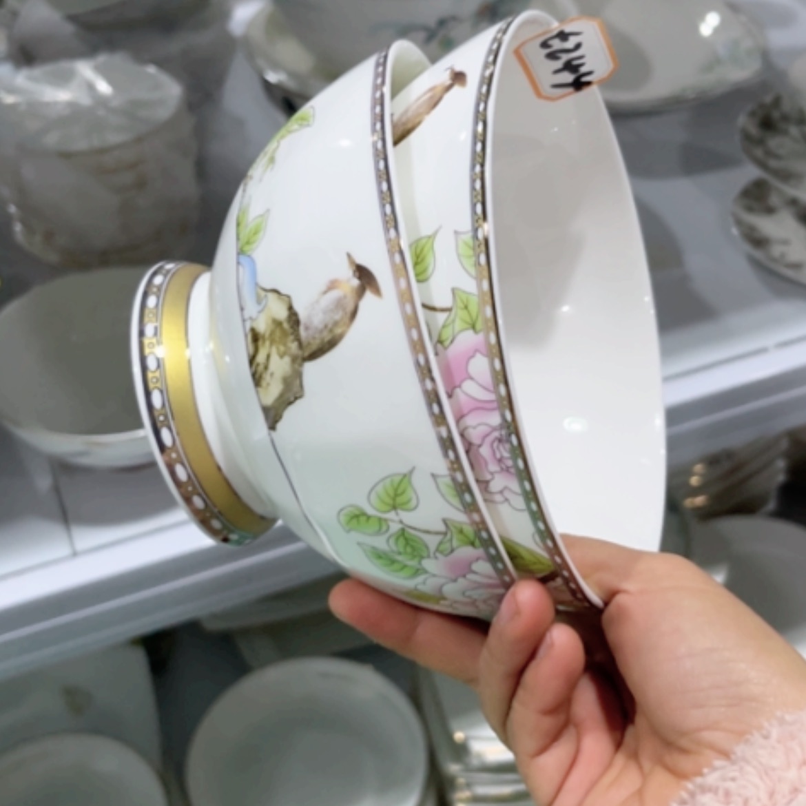 【闪购商品】陶瓷盘琴瑟和鸣六寸面碗2个瑕疵