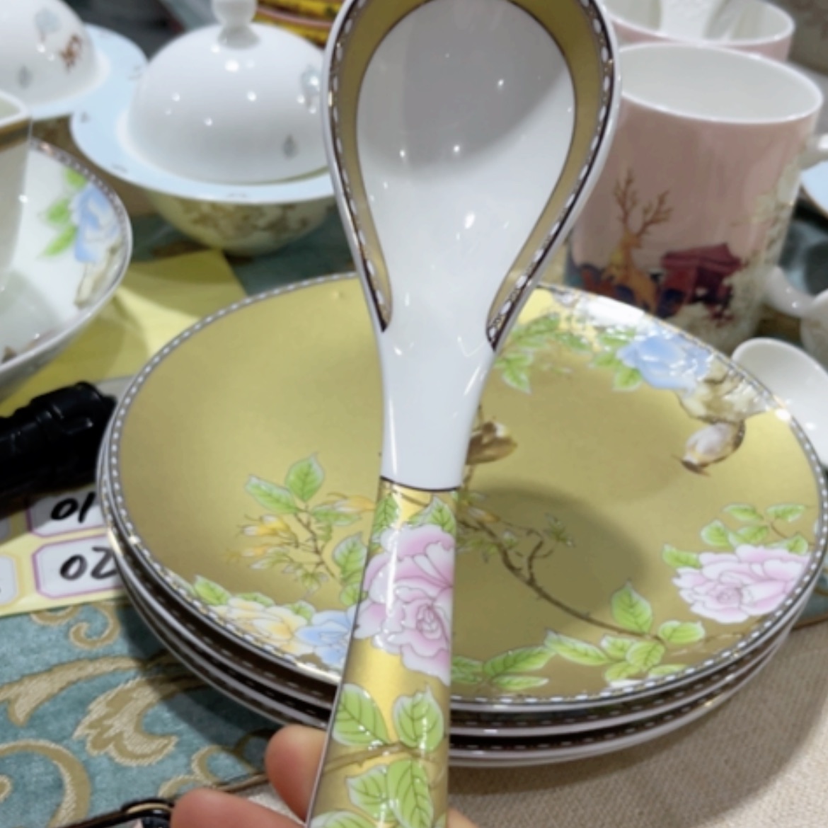 【闪购商品】陶瓷盘琴瑟和鸣大勺