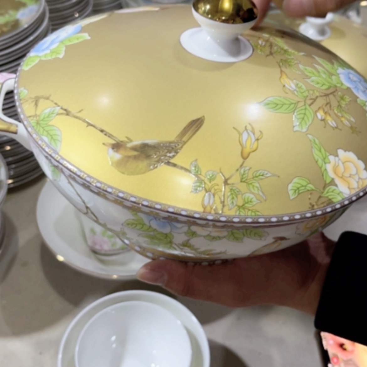 【闪购商品】陶瓷盘琴瑟和鸣汤锅带大勺瑕疵
