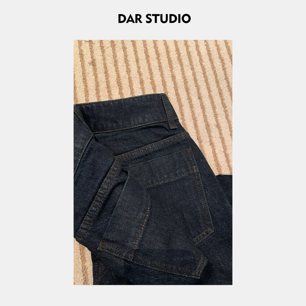DAR STUDIO 高线【原色镰刀裤】2024秋季新款休闲宽松百搭牛仔裤 