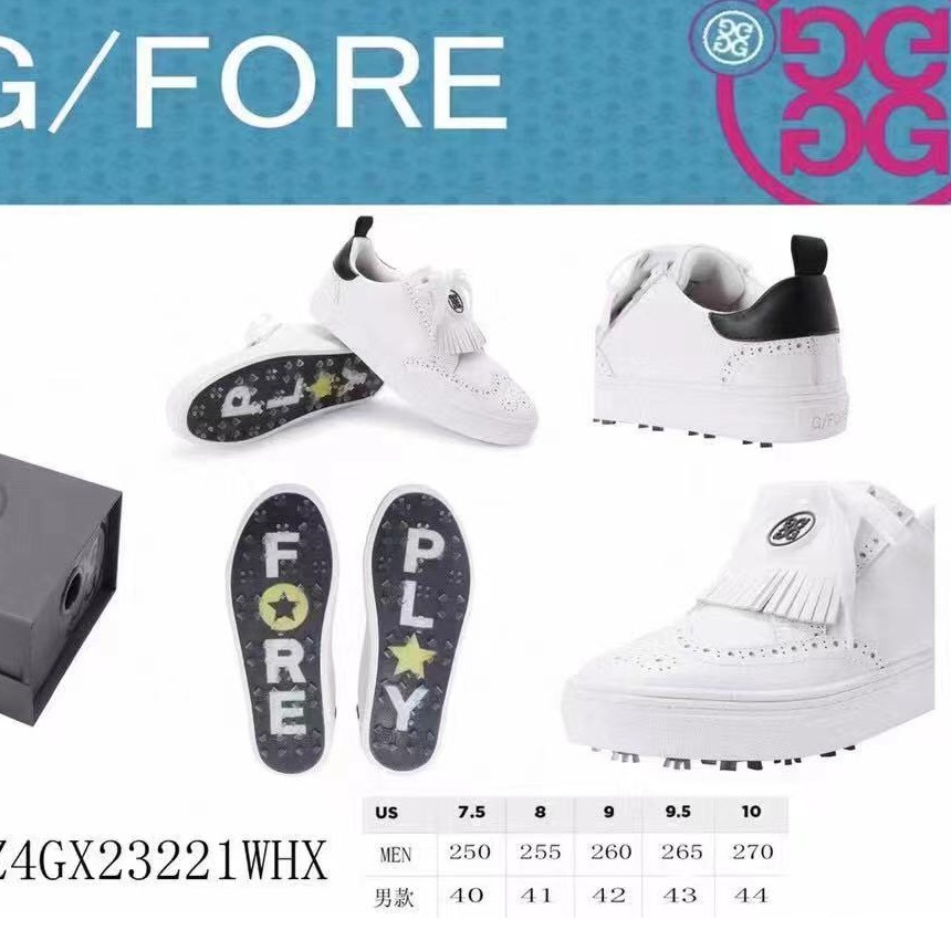 G家 男士高尔夫球鞋/厚底增高/头层牛皮/碎钉高尔夫鞋