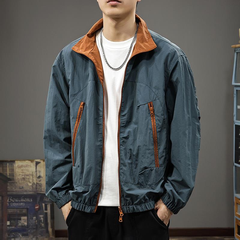 日系潮牌双面穿运动冲锋衣男户外防水速干夹克春秋季宽松休闲外套