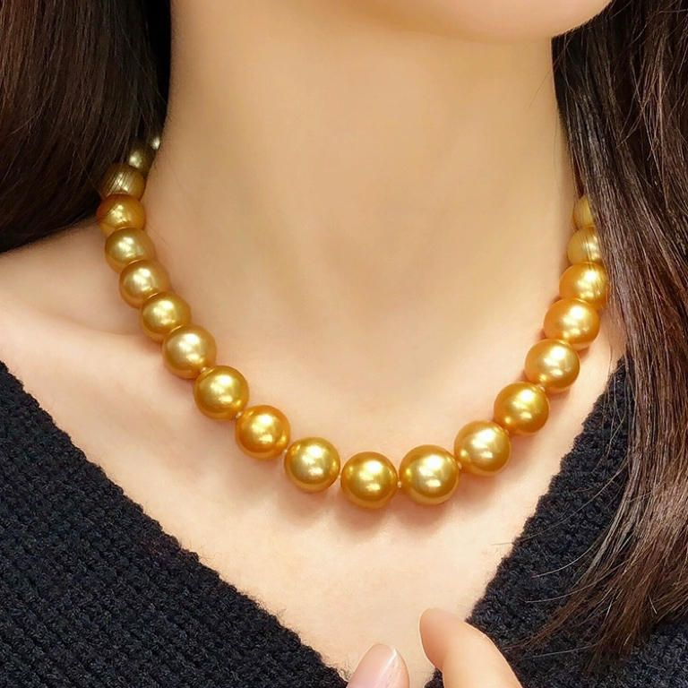 链子925银 经典大气法式打结富贵茶金色项链时尚轻奢强光贵气满满