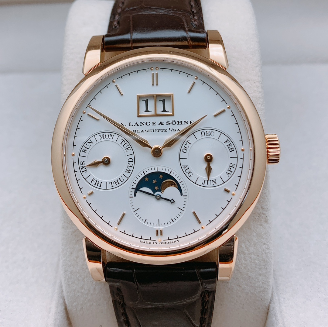 99新 A. Lange & Sohne/朗格 38.5MM 自动机械 皮带 玫瑰金
