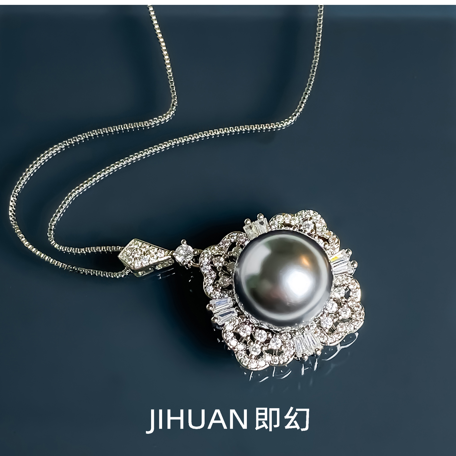 铜合金项链 ♦温莎公主K 高级气质轻奢项链 时尚灰色坠链 GZ-7492