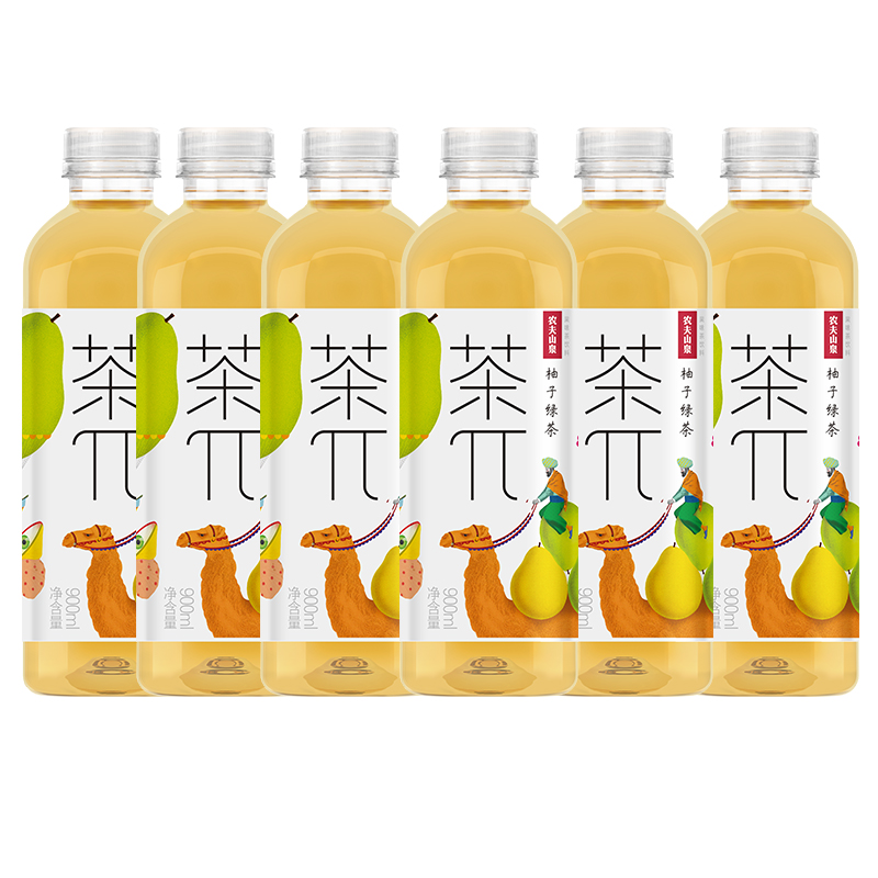 农夫山泉茶派茶π饮料批发900ml*6瓶大瓶柠檬红茶蜜桃乌龙茶大茶π