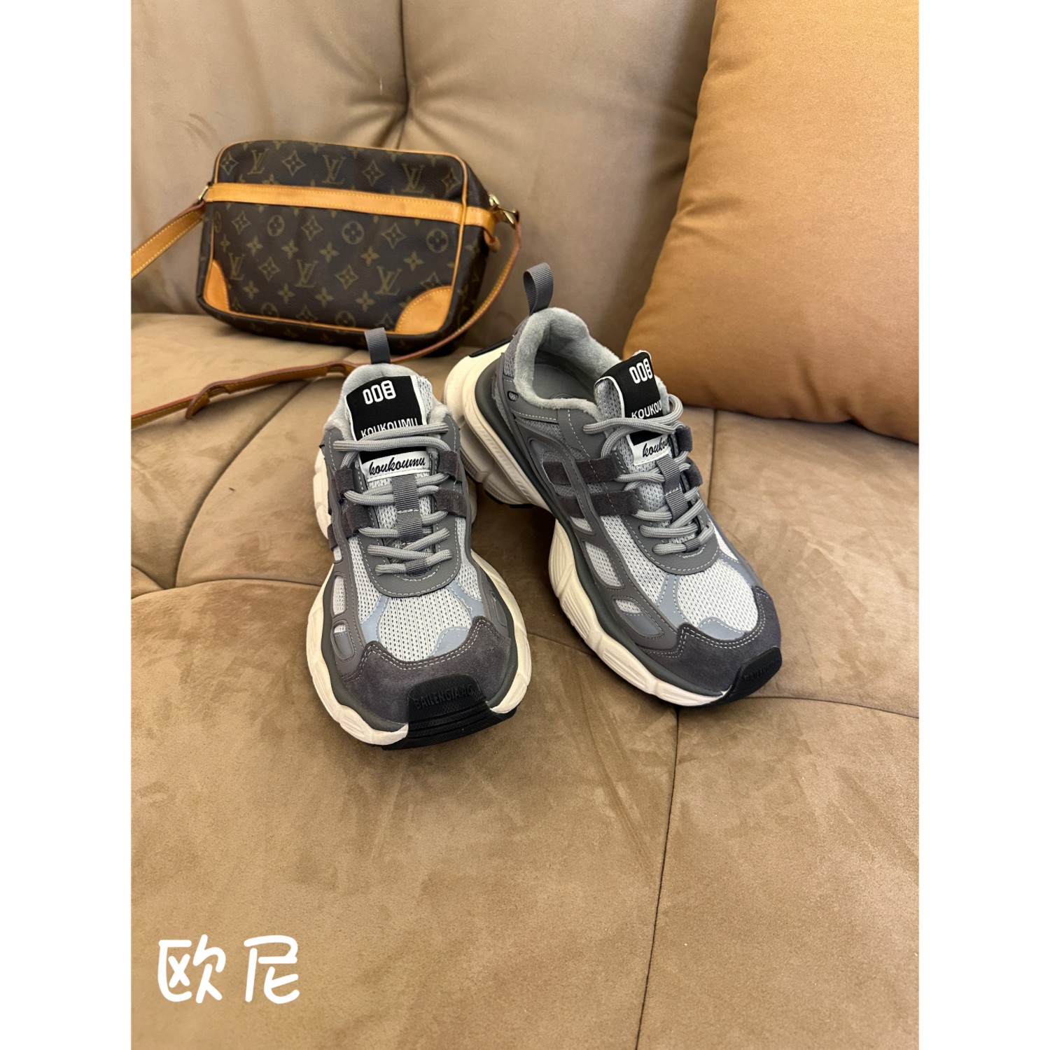欧尼私服 时尚百搭潮鞋厚底网面网红老爹鞋2312
