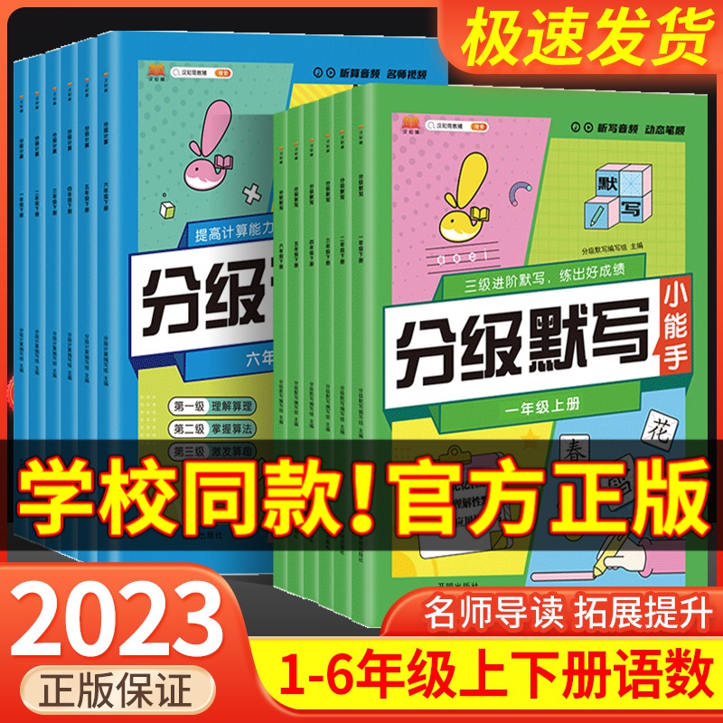 分级默写小能手计算一二三四五六年级下册语文数学三级进阶人教版