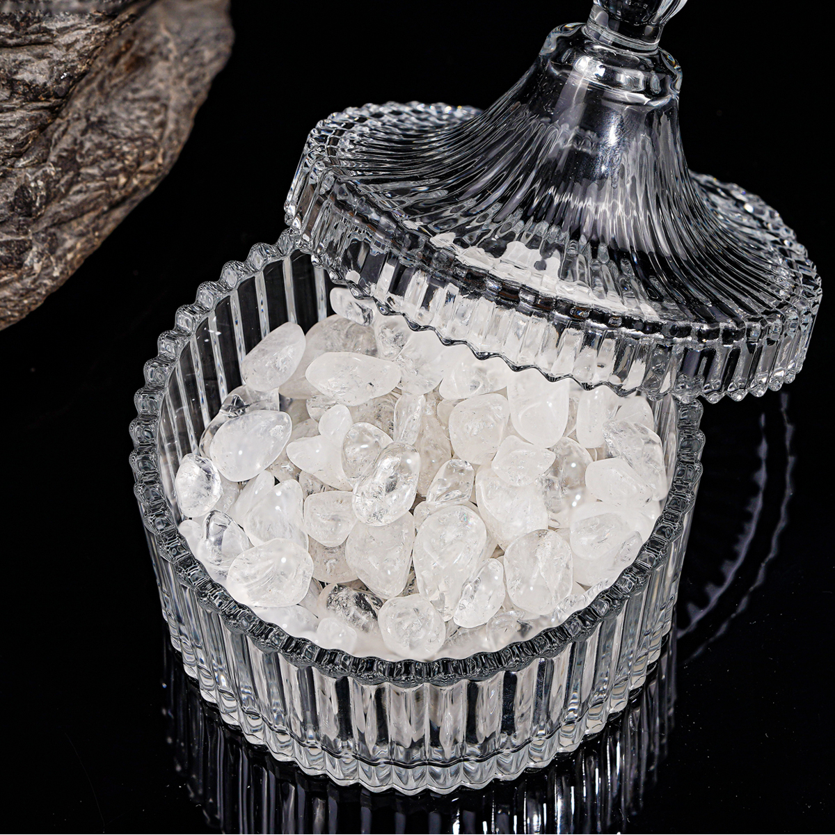 水晶手串净化碗手链戒指吊坠消磁石套装两件套