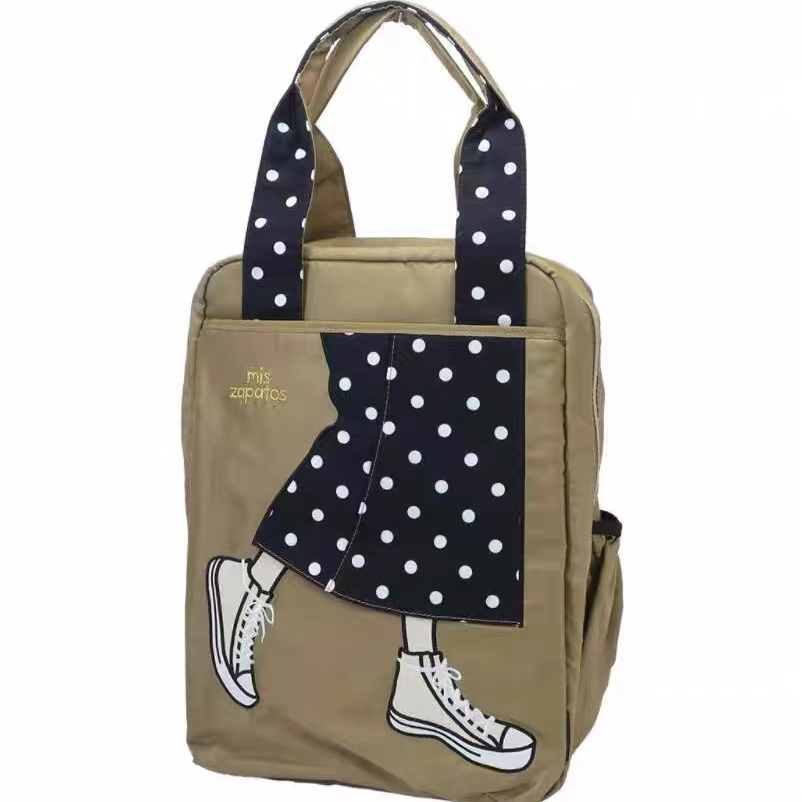 MISZAPATOS日系时尚多用妈咪双肩两用包日韩美腿刺绣多用包