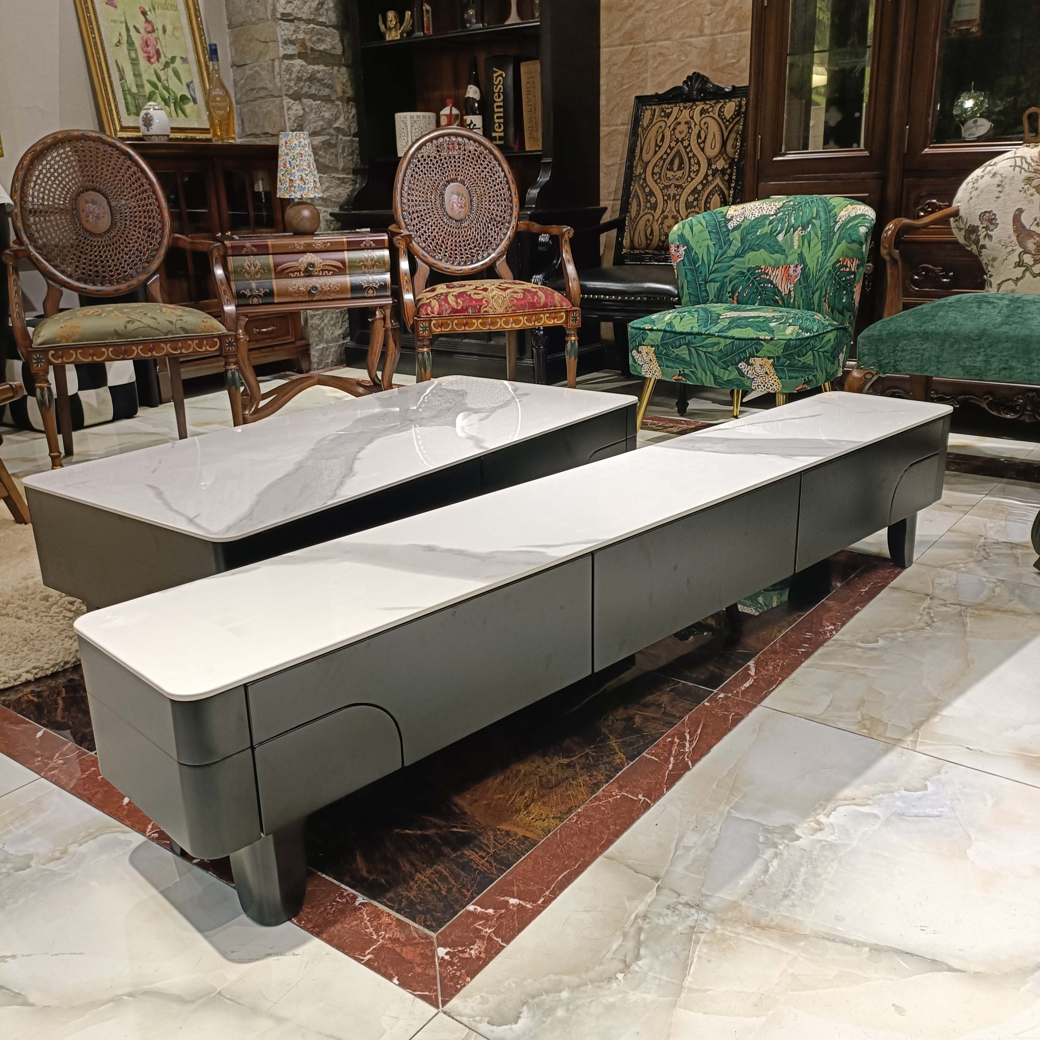 现代轻奢电视柜客厅电视奢华柜烤漆欧式电视柜 180*30*35cm方几