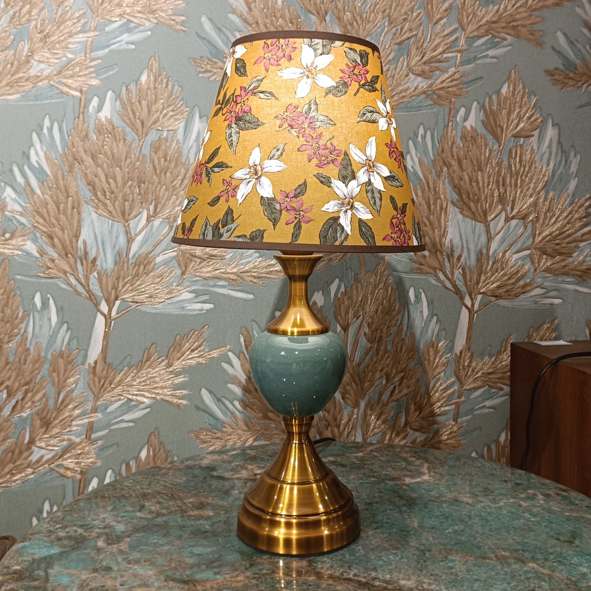 【向向家】美式复古客厅陶瓷台灯卧室床头温馨台灯直径24*高46cm