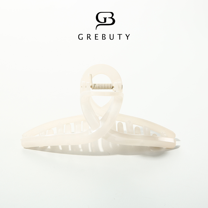 GREBUTY 非金属亚克力发饰 4289 奶油色亚克力抓夹