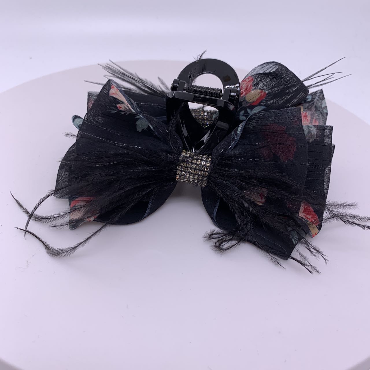 GREBUTY 5060 简约轻奢毛毛多层蝴蝶结抓夹