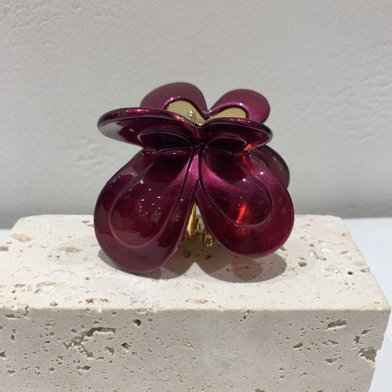 GREBUTY 3751 新品紫红色蝴蝶结抓夹