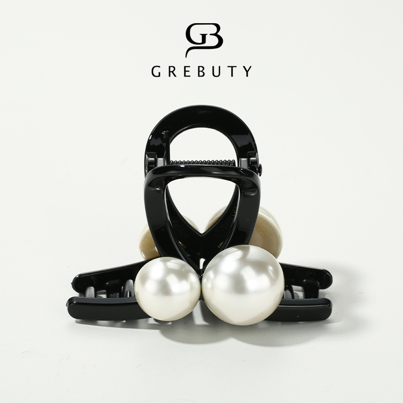 GREBUTY 4601 新品白色珠珠抓夹
