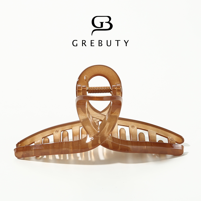 GREBUTY 4688 百搭简约咖色抓夹