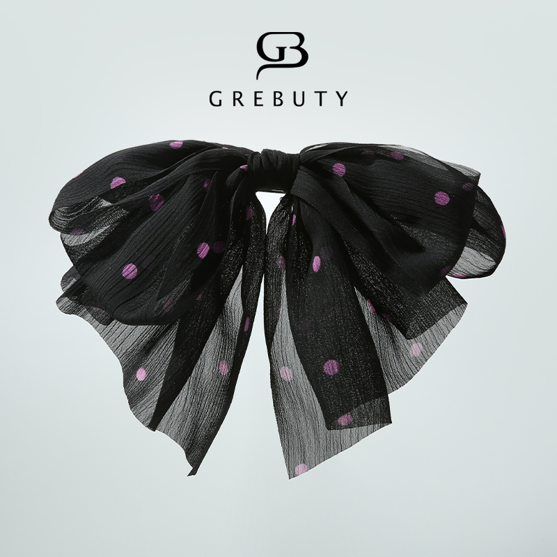 GREBUTY  4147 新品【爱情味道】紫色波点蝴蝶结