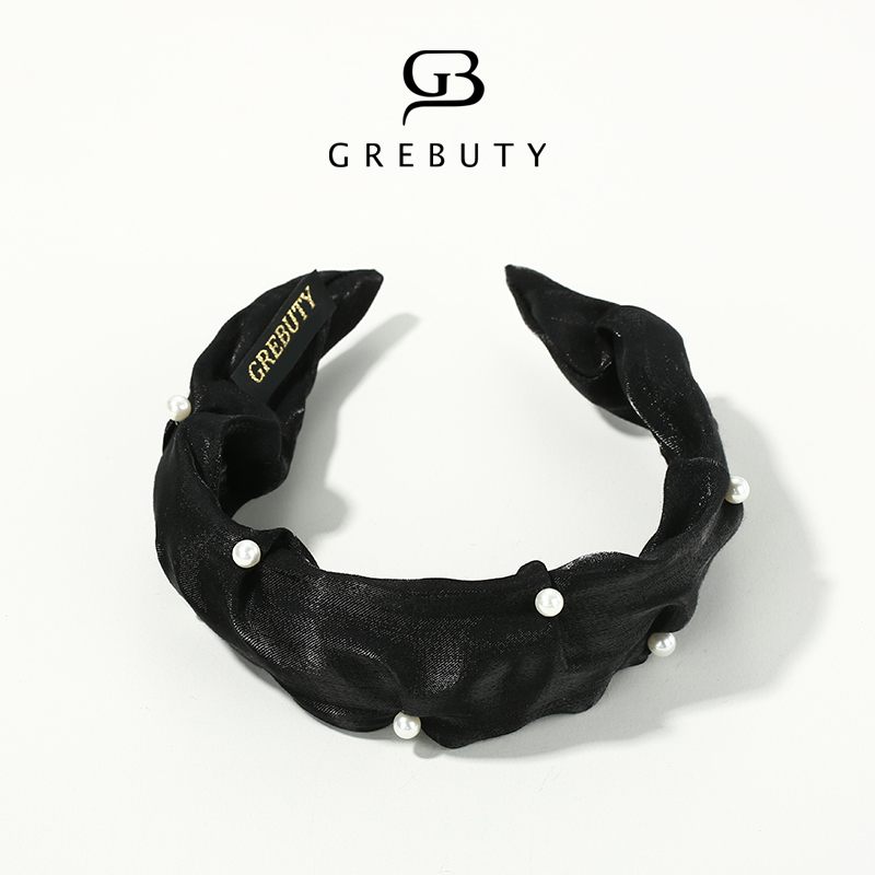 GREBUTY 004韩国东大门黑色珠珠发箍