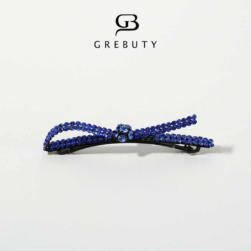 GREBUTY 1932 新品蓝色闪闪蝴蝶结弹簧夹