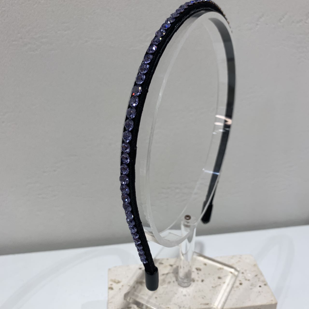 GREBUTY 5350 简约百搭淡紫色水晶闪闪发箍