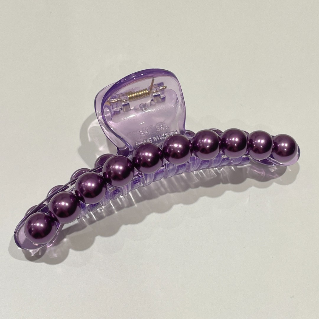 GREBUTY 非金属发饰 4103 新品紫葡萄珠珠抓夹