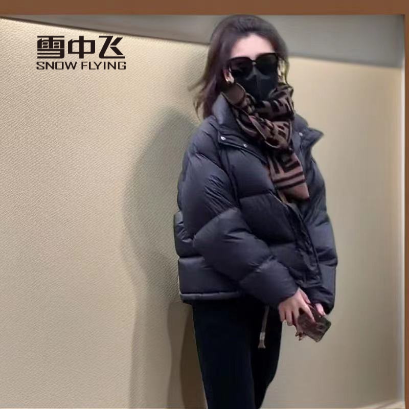 雪中飞绒服羽绒服短款女小个子2023冬季新休闲女士连帽立领男士