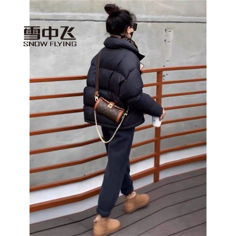 雪中飞绒服羽绒羽绒服女冬季加厚小个子短款羽绒服女韩版宽松羽
