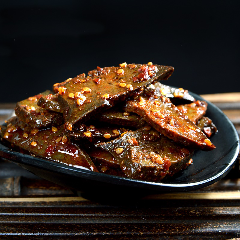 湖南特产平江馋嘴柴火猪肝香辣卤味小吃有嚼劲下酒休闲零食鲜美
