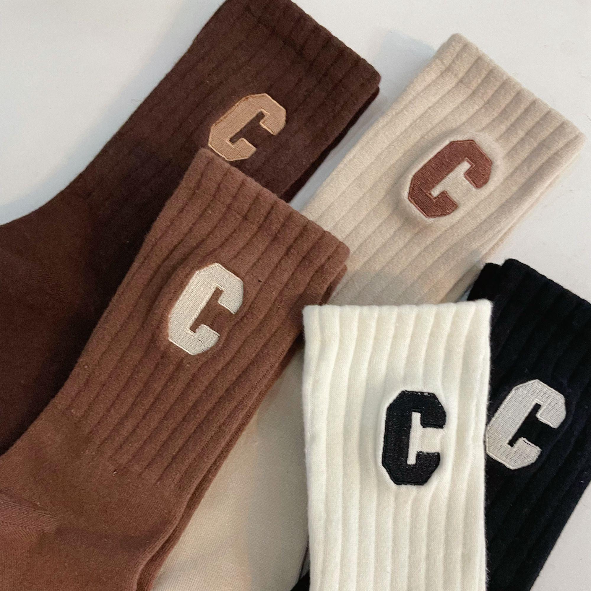 【首单立减】5双袜子百搭潮流ins棉袜中筒秋冬长袜袜子百搭潮流棉